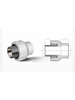 ® Ege Yıldız PPRC 50X1 1/2 Erkek Adaptör Gri