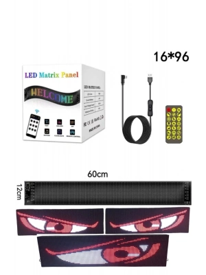 ÇOK SATAN Esnek Katlanabilir Panel Led Cama Yapışır Uygulama İle Kontrol Dijital Tabela Kayar 60cm 16X96 LED