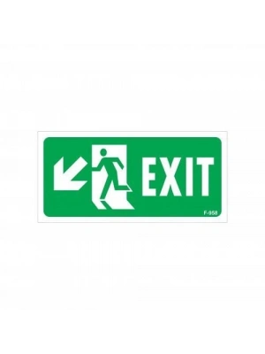 ® Exit Sol Aşağı Uyarı Levhası 17,5x25 KOD:958