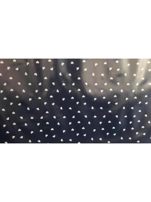 ® Florista Beyaz Kalp Lacivert Masa Örtüsü 1 Metre