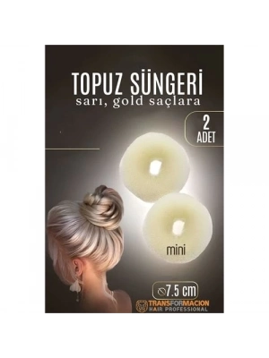 ÇOK SATAN GOLD Mini Saç Topuz Süngeri  2 ADET 7.5 CM Çap 3 cm Kalınlık