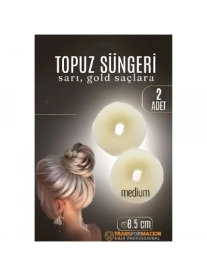 ÇOK SATAN GOLD Mini Saç Topuz Süngeri  2 ADET 8.5 CM Çap 3.5 cm Kalınlık