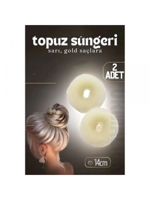 ÇOK SATAN Gold Saç Topuz Süngeri 2 ADET 14 CM Çap 6 cm Kalınlık