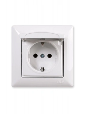 ® Günsan Fantasy Kapaklı Topraklı Priz Beyaz Renk