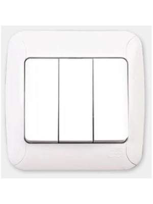 ® Günsan Fantasy Üçlü Anahtar Beyaz Renk