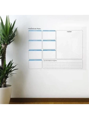 ÇOK SATAN Haftalık Planlayıcı Manyetik Duvar Stickerı Takvim 100 cm x 60 cm