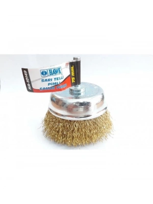 ® Hawk HA10149 Pimli Sarı Tel Çanak Fırça 75 mm