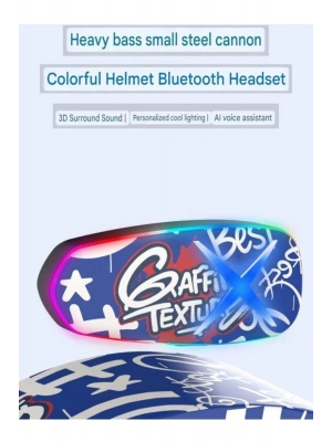 ÇOK SATAN Helmet Graffiti Motor Kask Kulaklık Rgb Modlu Su Geçirmez 6.0 Bluetooth Intercom Yenı Model