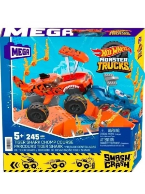 ÇOK SATAN HKF88 MEGA™ Hot Wheels® Smash n Crash Tiger Shark Çarpışma Seti 245 parça +5 yaş