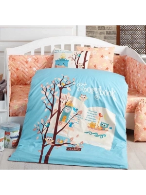 ÇOK SATAN Hobby Dream Clock Mavi Poplin Bebek Nevresim Takımı
