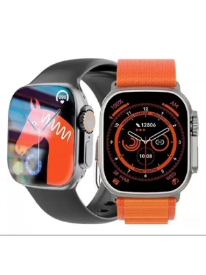 ÇOK SATAN Hw8 Ultra Çift Kordon 49mm - Siri Nfc Bluetooth Arama Konuşma - İos & Android Uyumlu Akıllı Saat