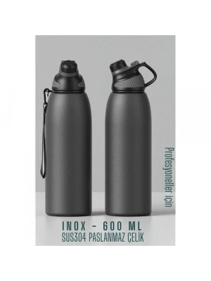 ÇOK SATAN Inox Çelik Termos - 600 ml  SUS304 Çelik Termos Profesyonel GRİ