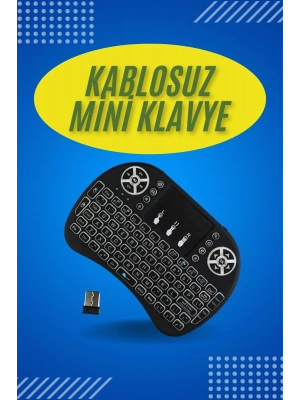 ÇOK SATAN Işıklı Kablosuz Mini Klavye ve Dokunmatik Mouse Seti Türkçe Kablosuz