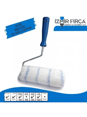 ® İzmir Fırça Ege Mavisi İç Dış Cephe Boya Rulosu 20 Cm