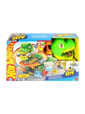 ÇOK SATAN JBM73 Hot Wheels T-Rex ve İtfaiye İstasyonu Oyun Seti
