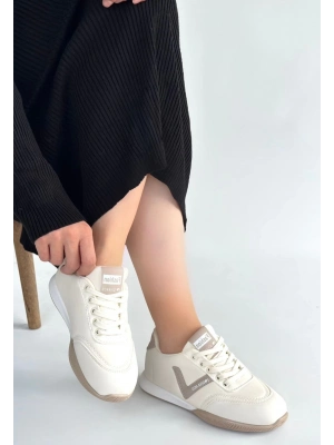 Jowen Bej Cilt Vizon Detaylı Bağcıklı Spor Ayakkabı