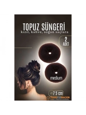 ÇOK SATAN KAHVE Mini Saç Topuz Süngeri  2 ADET 7.5 CM Çap 3 cm Kalınlık