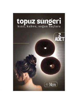 ÇOK SATAN Kahve Saç Topuz Süngeri 2 ADET 14 CM Çap 6 cm Kalınlık