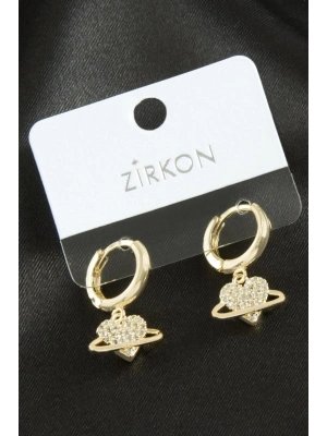 ÇOK SATAN Kalp Zirkon Taşlı Küpe