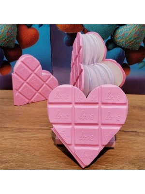 ÇOK SATAN Kalpli Çikolata Not Defteri Pembe Renk