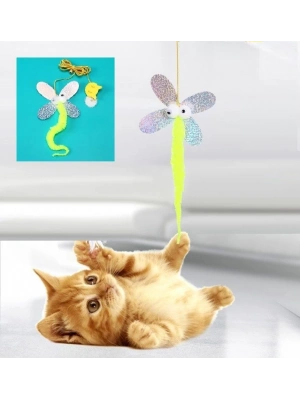 ÇOK SATAN Kelebek Model Elastik Kendinden Yapışkanlı Kedi Oyun Oltası