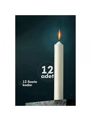 ÇOK SATAN Klasik Mum 12 Adet - Kokusuz Mum