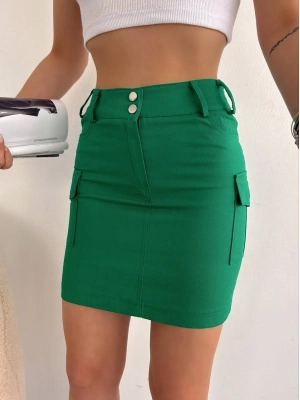 Körüklü cep etek yeşil s24904