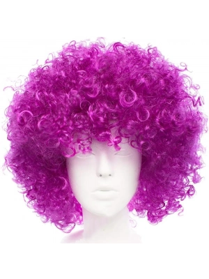 ÇOK SATAN Koyu Mor Renk Violet Afro Bonus Saç Peruk