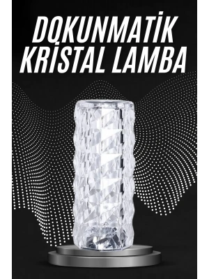 ÇOK SATAN Kristal Lamba Masa Lambası Şarjlı Masa Lambası Dokunmatik Sensör Usb Şarjlı