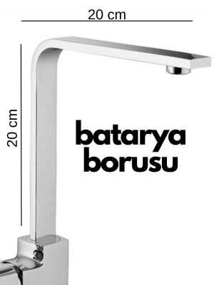 ÇOK SATAN Krom Mutfak Evye Batarya İçin Köşeli Su Borusu Paslanmaz Ve Eca Uyumlu 20x20