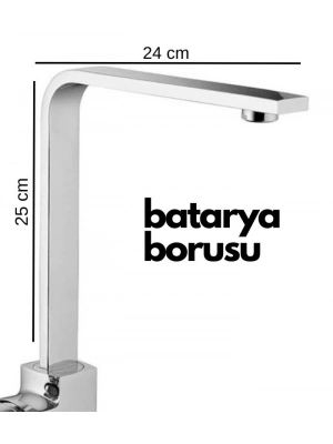 ÇOK SATAN Krom Mutfak Evye Batarya İçin Köşeli Su Borusu Paslanmaz Ve Eca Uyumlu 25x25