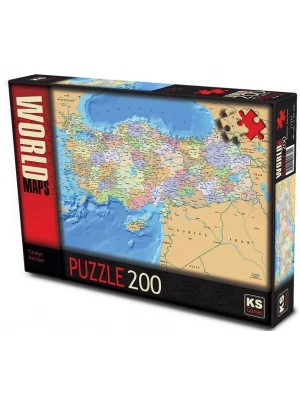 ÇOK SATAN KS Puzzle 200 Parça Türkiye Siyasi Haritası