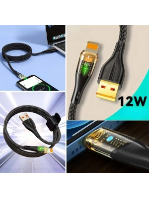 ÇOK SATAN Led Işık Uçlu Sağlam İp Kablolu USB to Lightning Hızlı Şarj Kablosu
