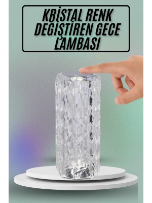 ÇOK SATAN Masa ve Gece Lambası Şık ve Dayanıklı Sensörlü Şarjlı Kristal Lamba