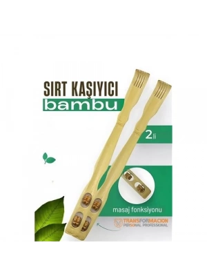 ® Masajlı Sırt Kaşıma Aparatı - Bambu Sırt Kaşıyıcı 2 li set