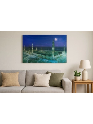 ÇOK SATAN Mescid-i Nebevi Duvar Tablosu Resmi - İslami Hediye Seçeneği 40x60 Cm