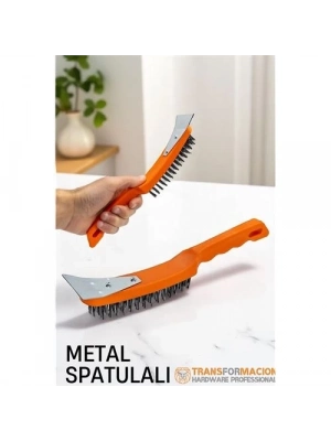 ® Metal Spatulalı Tel Fırça  - Kazıma Fırçası
