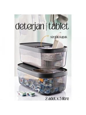 ÇOK SATAN MultiBox Deterjan Tablet Kutusu Sürgülü Kapak 5 Litre 2 ADET