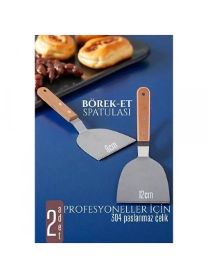 ÇOK SATAN Mutfak Spatulası- Hamur Börek Et Spatulası 9 ve 12 cm 2 Lİ SET