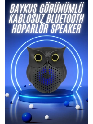 ÇOK SATAN Müzik Çalar Bluetooth Hoparlör Speaker 5.0 Kablosuz Baykuş Görünümlü