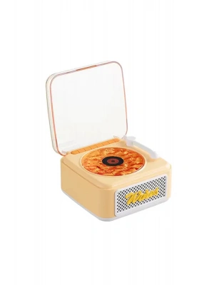 ÇOK SATAN Nostalji Mini Plak Görünümlü Radyolu Bluetooth Hoparlör 3d Ses Dalgası Retro Müzik Plak Sarı