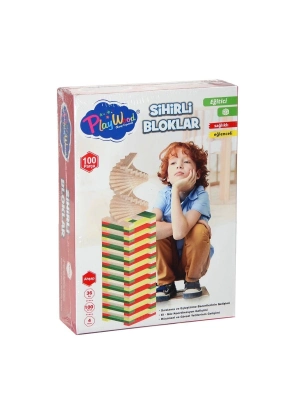 ÇOK SATAN ONY-358 Ahşap 100 Parça Sihirli Bloklar