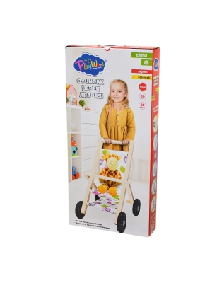 ÇOK SATAN ONY-386 Ahşap Oyuncak Bebek Arabası