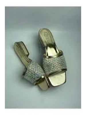 Ortu Gold Cilt İşlemeli Terlik