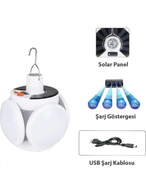 ÇOK SATAN P-038 Solar Güneş Enerji Ve Usb Sarjli 5 Kanatlı