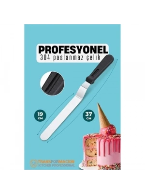 ÇOK SATAN Pasta Spatulası Profesyonel 304 Paslanmaz Çelik 37 Cm