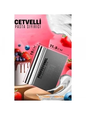 ® Pasta Spatulası - Profesyonel Hamur Sıyırıcı - Ölçü Cetvelli Pasta Hamur Spatulası