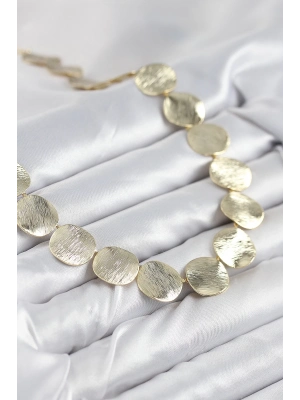 ÇOK SATAN Pirinç Sıralı Para Model Gold Renk Kadın Kolye