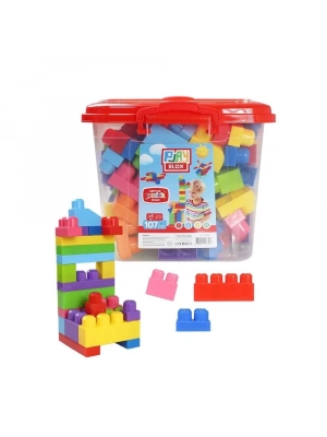 ÇOK SATAN Play Blox Yapı Oyuncakları 107 Parça Kovalı Parlak Renkler Mega Blok Seti 3103