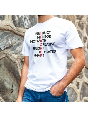 Bisiklet Yaka Baskılı Oversize T-Shirt - Beyaz